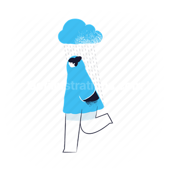 forecast, woman, rain, cloud, raining